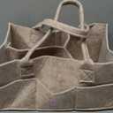 Maliton Baby Diaper Caddy Organizer for Changing Table, Nursery Storage Bin Basket with Handle, Felt Diaper Organizer Suitable for Indoor Outdoor (Khaki) (Large)