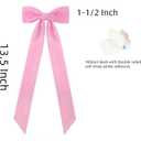 Meseey 12 Pcs Pink Candlestick Decoration Bows Candle Holder with 5X13.5 Inch Decorative Velvet Bows for Bridal Showers, Birthdays Centerpieces Table Decor(Pink)