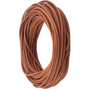 10.94 Yards 2MM Genuine Leather Cord for Crafts Light Brown Round Thin Cowhide Real Leather String Lace Cording Rope Braiding Strip Thread for Jewelry Making Necklace Bracelets Wraps Beading