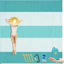 BYDOLL Nylon Beach Blanket Waterproof Sandproof Oversized 7'x7' Suits 1-5 Adults Sand Free Extra Large Blanket Lightweight Soft Picnic Mat for Beach Travel Camping (Green)