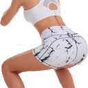 SEEMLY High Waisted Yoga Shorts for Women Tummy Control Fitness Athletic Workout Running Shorts with Deep Pockets (L)