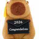 Graduation 2026 Capybara Plush Toy, 9 Inch Capybara Stuffed Animal with Graduation Cap and Diploma, Class of 2026 Congratulations Plush Gift for Kids, Teens, Seniors and Graduates