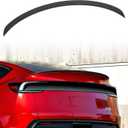Powerty Rear Spoiler Wing for 2025 2026 Tesla Model Y Juniper, Carbon Fiber Sporty Type Rear Spoiler Lip Kit Car Tail Wing for 2025-2026 Model Y Refresh Accessories