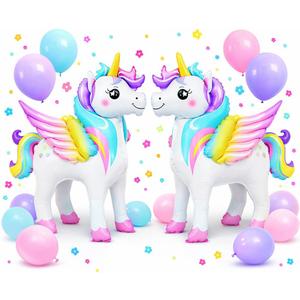 TOVIDO 19-Pc Unicorn Balloon Kit - Unicorn Balloons and 3D Rainbow and Latex Balloons for Birthday Party Decorations