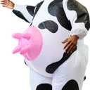 Spooktacular Creations Inflatable Cow Costume Adult, Halloween Blow up Outfit, Cow Inflatable Suit for Cosplay Themed Parties (X-Large(75In))