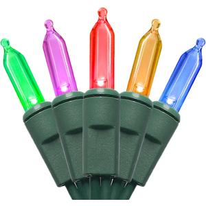 Multicolor LED Christmas Lights - 35 Count Multi-Colored Christmas String Lights for Small Tree, Crafts, Holiday, Indoor/Outdoor Decorations, 11 Feet Green Wire, UL Certified, Connectable