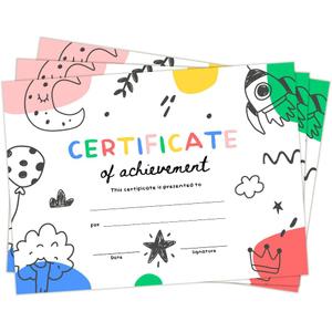 3 x GardenCity Certificates of Achievement for Kids, 8x11 Award Certificates, Blank Student Award Certificates for School Classrooms, Home, Preschool and Kindergarten, Graduation (25 Pack)
