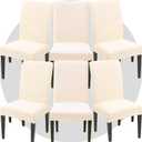 Stretch Chair Covers Slipcovers Set of 6 Off White Stretchable Dining Chair Slipcover Washable Removable for Kitchen,Hotel,Restaurant