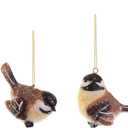 RAZ Imports Wintry Resin Chickadee Bird Ornaments - Set of 4