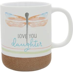 Pavilion Gift Company - Love You Daughter - 16-ounce Stoneware Mug with Sandy Glazed Bottom, Dragonfly, Large Handle Coffee Cup, Birthday Gifts for Daughter, Gift Ideas For Daughter, 1 Count