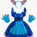 Blue Animal Costume for Girls Hawaiian Dress Up With Headband and Gloves 150