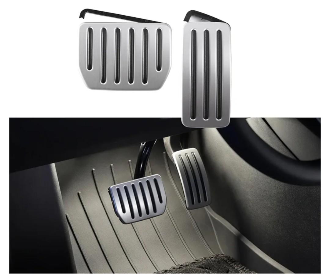 TPARTS Aluminum Self-Flip Lock Performance Pedal Sets Accelerator Brake Pedals Cover for Tesla Model 3 Highland 2024+/Model Y Juniper 2025+ Non-Slip Protector Accessories Foot Pedal Pad Replacement