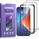 ruwa Screen Protector for iPhone 15, iPhone 16 [6.1 Inch][2-Pack] Tempered Glass with Easy Installation Frame, HD Clear,Anti-Scratch, Full Coverage