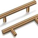 Goldenwarm 25 Pack Champagne Bronze Cabinet Pulls Gold Cabinet Handles 3 inch(76mm) Champagne Drawer Handles Brushed Bronze Drawer Pulls Kitchen Bathroom Bedroom Furniture Hardware (3in Hole Centers)