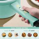 Dezin Hot Pot Electric, 2L Non-Stick Saut Pan, Rapid Noodles Cooker, Mini Portable Pot for Steak, Egg, Fried Rice, Ramen, Oatmeal, Soup with Power Adjustment & Spatula, College Dorm Room Essential