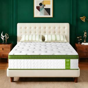 Twin Mattress 10 Inch - Twin Size Memory Foam Mattress in a Box with Individually Pocket Springs, Hybrid Gel Foam Mattresses Medium Firm, Fiberglass Free and Pressure Relief for All Sleep Positions