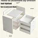 White Small NightStand Modern Home Side Tables Bedside Table with Drawers, 12.6x9x18.9inch