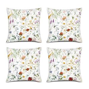 ENSFTF Throw Pillow Covers Set of 4 Watercolor Flowers Pattern Linen Pillow Covers Quare Pillow Case Farmhouse Outdoor Modern Boho Pillow Covers for Couch Sofa Living Room 14X14 Inch