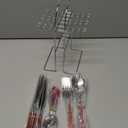 24 Pieces Flatware Set, Caliamary Stainless Steel Flatware Set with Silverware Holder Spoons Forks Knives,Utensils Set Service for 6,Gold Mirror Polished and Matte Pink Painted (Red Silver)