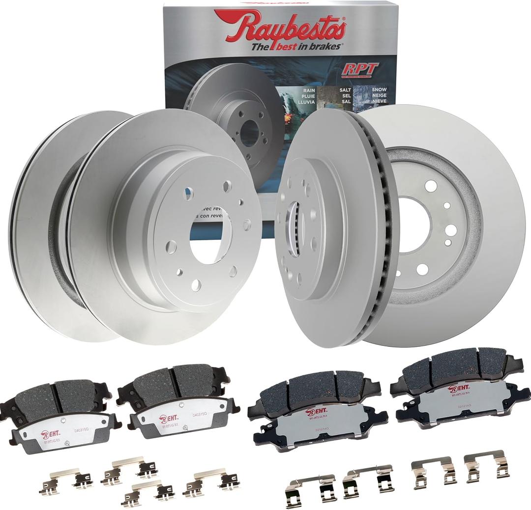 Raybestos Element3 E3V50003 Automotive Replacement Brake Kit for Front and Rear Coated Rotors and Hybrid Brake Pads for Escalade/ESV, Silverado 1500/Suburban, Sierra 1500/Yukon