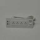 Electrical Outlet Extender with USB C, Flat Wall Plug Extension Cord with 4 Sockets, Surge Protector Power Strip 15 Amps/1200 Joules, 6.5 Ft Multi-Plug Extension Cable for Home Office Dorm, White