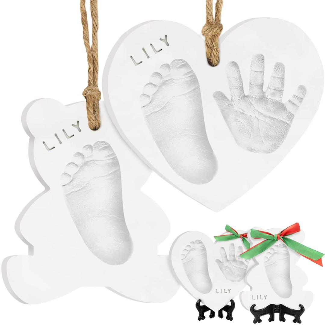 Baby Hand and Footprint Kit  Personalized Baby First Christmas Ornament, Newborn Footprint Ornament Keepsake, Easy DIY Dog Paw Print Kit, Newborn Christmas Gifts for Boys, Girls, New Mom (with Love)