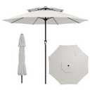 AreShark 11ft 2 Tiers Patio Umbrella - Outdoor Umbrella Waterproof UV Protection, Market Table Umbrella w/ 8 Sturdy Ribs&Crank for Pool, Porch, Garden(Ivory)