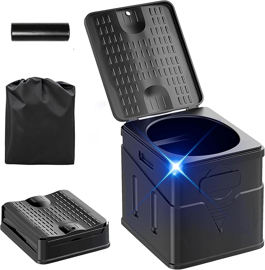 Portable Toilet,Camping Toilet Have Small Foldable Size. It is Compact Portable Toilet for Adults and Children. Suitable for Cars, Hiking, Beaches and Camping