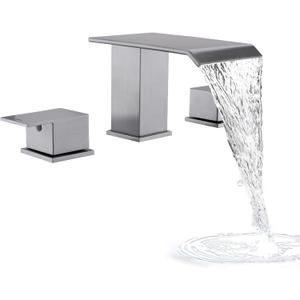 2 Handle Deck Mount Tub Faucet, Roman Bathtub Faucet Set Brushed Nickel High Flow Garden Bath Tub Faucet