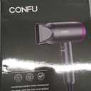 Hair Dryer with Diffuser, CONFU Ionic Blow Dryer 1600W, Portable Lightweight Fast Drying Negative Ion Hairdryer, 3 Heat Settings with Diffuser and Concentrator Nozzle for Home & Travel (Purple)