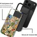 Case Compatible with iPhone 17 Pro Max,Fall Prevention Bright Hybrid 2-Layer Hard Shell Phone Case for Girls Boys,Stained Glass Bloom Flower