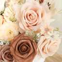 Floroom Morandi Peach Artificial Flowers Fake Roses Peonies and Greenery Combo Box Set for DIY Wedding Bouquets Bridal Shower Centerpieces Floral Arrangements Party Tables Home Decorations