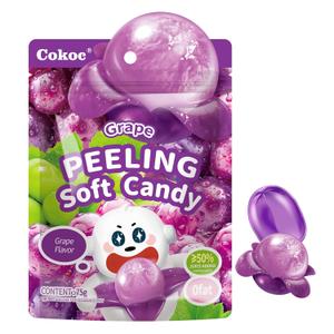 COKOC Peelable Gummies Grape,Peeling Gummies Grape Candy,Individual Packaging 2.64oz Bag Fruit Peelable Candy(Pack of 6), Exp Date: 06/06/2026