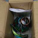 Hot Air Balloon Solar Lantern Hummingbird Wind Spinners with Flickering Flame Light Hanging Solar Lantern Outdoor Waterproof Decorations for Outside Patio Garden Yard (Green)