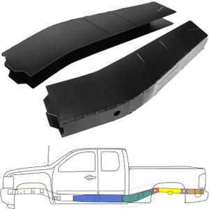 Frame Rust Repair Kit Fit for 2nd Gen Chevy Silverado & 3rd Gen GMC Sierra 1500 2007-2014 Ext & Crew Cab, Mid Rear Alloy Steel Section, 30-Inch, Silverado Frame Repair