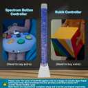 Sensory Bubble Tube Floor Lamp -Wall-Mounted with Acrylic Bracket,App&Remote Control,Compatible with Multiple Controllers,7 Fake Fish,Calming Aquarium for Kids (Base for 6FT Bubble Lamp)
