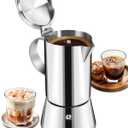304 Stainless Steel Express Stovetop Coffee Maker 6 Cup 300ml 10oz-Italian Espresso Maker Home Kitchen & Camping All Stovetops