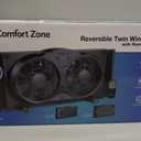 Comfort Zone 9-Inch Reversible Twin Window Fan with Remote Control 3-Speed Dual Blade Fan with Exhaust, Cooling & Circulate Modes, Expandable Width 23.5" to 37", Removable Bug Screen & Tabletop Feet