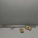 KAMANINA 1 Inch Bay Window Curtain Rods, Telescoping Curtain Rods for Bay Windows 36 to 72 Inch(Center rod), Silver drapery Rods 20 to 36 Inch(Side rods), Netted Texture Ends