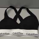 Calvin Klein Women's Modern Cotton Lightly Lined Bralette Non-Wired and Non paded , Black, X-Small