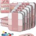 10 Set Compression Packing Cubes for Travel Essentials,Compressible Expandable Packing Cubes for Suitcase,OlarHike Luggage Organizer Bags for Travel,Handy Helper for Organizing Clothes(Light Coral)