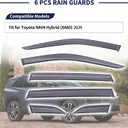 6 Pcs Window Visors Rain Guards Compatible with Toyota RAV4 Hybrid 2026 PMMA Tape-on Outside Black Wind Deflectors Accessories