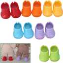 6 Pairs Mini Shoes for 15CM Doll, Plastic Colorful Cute Tiny Shoes Premium Fashion Outfit Accessories Replacement Suitable for 17cm Doll