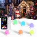 Smart RGB+IC Permanent String Lights Indoor and outdoor 76ft 200 LEDs Music Sync 110+ Scene Modes IP65 Waterproof With Alexa & Google Compatibility For Parties Holidays Everyday Ambiance Christmas