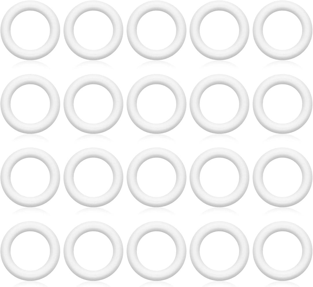 Juexica 24 Pcs 6 Inch Foam Wreath Forms for Crafts Foam Circles Ring Small Wreath Polystyrene Foam Ring for Wedding Home Flower Projects DIY Arts Crafts Supplies Christmas Decorations