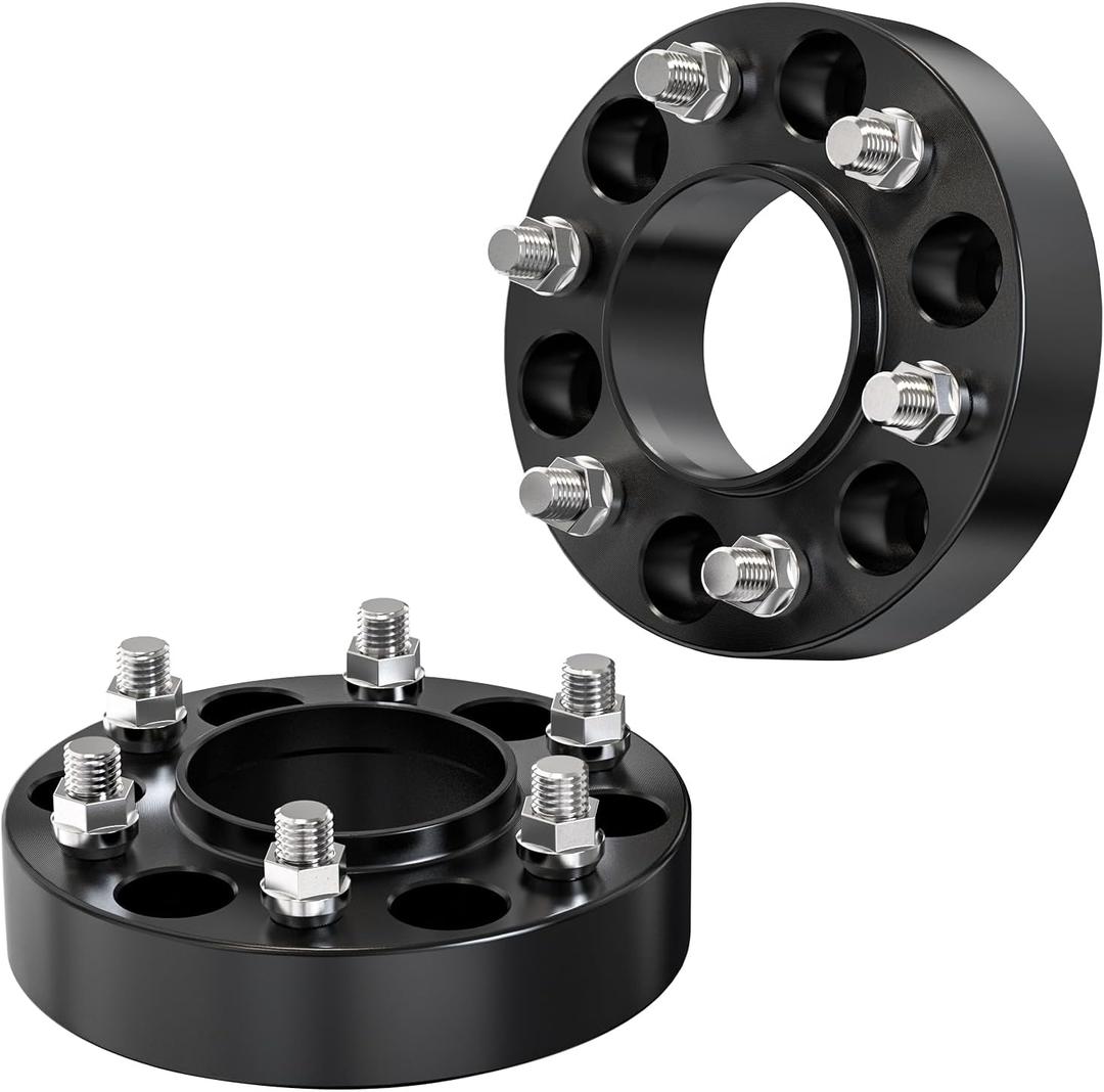 Customadeonly 38mm (1.5 Inch) 6x135 Hubcentric Black Wheel Spacers (with Lip) Compatible for Ford F-150 Expedition 2004-2014, Mark LT 2006-2008, Navigator 2003-2014 (2pcs 87.1mm M14x2.0)