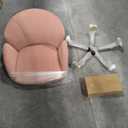 Yaheetech Pink Desk Chair Vanity Chair Comfy Velvet Chair Cute Desk Chair for Home Office Modern Swivel Rolling Chair for Bedroom, Living Room, Makeup Room Women