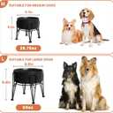Elevated Dog Bowls, Ceramic Raised Dog Bowl Set with Anti-Slip and Non-Tip Metal Stand, 2 Pack Pet Food and Water Feeding Bowls for Small and Medium Dogs (Black,3.6 Cups)