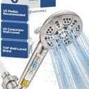 6-Mode High Pressure Handheld Shower Head with Filter, HOPOPRO High Flow Filtered Handheld Showerhead, Water Softener Filters for Hard Water - Removes Chlorine - Improves Skin Hair Condition (Brushed Nickel Modern)