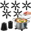 5 Pcs Foldable Trivets for Hot Dishes - Trivets for Hot Pots and Pans Hot Pads for Countertops Hot Pan Holder for Counter - Foldable Trivet Set Pan Holders for Hot Food Pot Holders for Kitchen